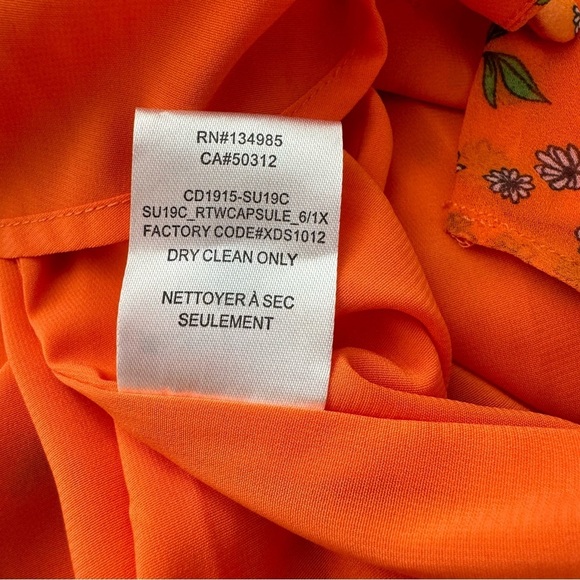 NWT For Love & Lemons Peony Asymmetric High-Low Floral Orange Maxi Dress Small - Picture 15 of 16